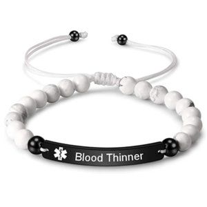 Blood Thinner Medical Alert Bracelet Stone